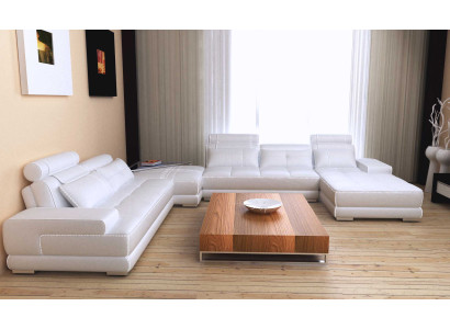 Canapés Paysage vivant Design Canapé d'angle en cuir neuf en U Canapé Canapé Rembourrage Suite
